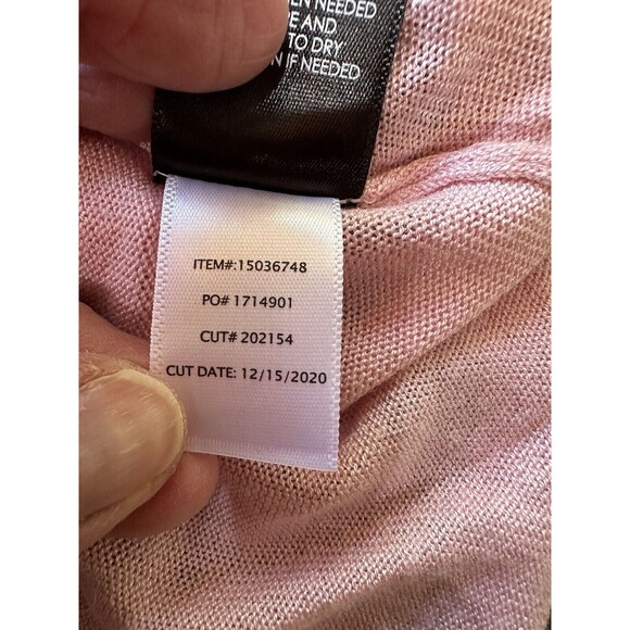 Torrid Waterfall Open Front Cardigan Pink Sweater Size 1 Crochet Lace Back - Picture 9 of 10